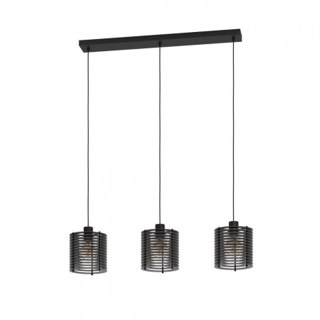 BLACK FRIDAY 2024 - Lustra Eglo Segovia, negru, lemn, 3XE27, L. 110 cm, 900738