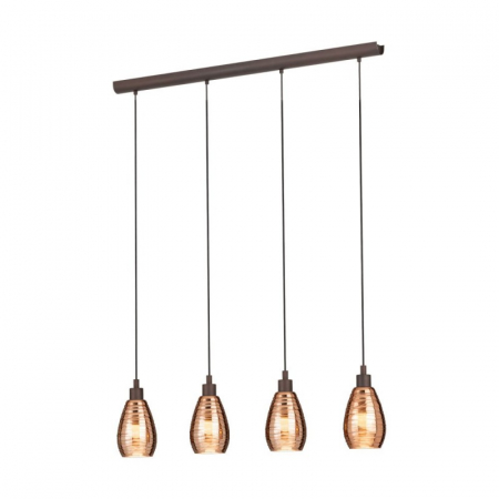 BLACK FRIDAY - Lustra EGLO SIRACUSA 39507, E27 4x60W, Sticla cupru