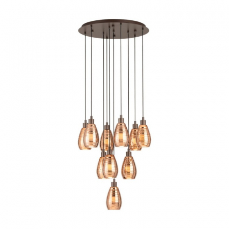 EGLO INTERIOR - Candelabru EGLO SIRACUSA 39509, E27 10x60W, 615mm, Sticla cupru