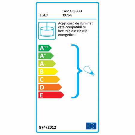Lustra EGLO TAMARESCO 39764, E27 2X40W, Otel, Auriu, Alb [1]