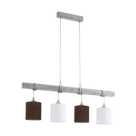 BLACK FRIDAY - Lustra EGLO TOWNSHEND 2 49927, E27 4X60W , Otel, lemn, alb patinat