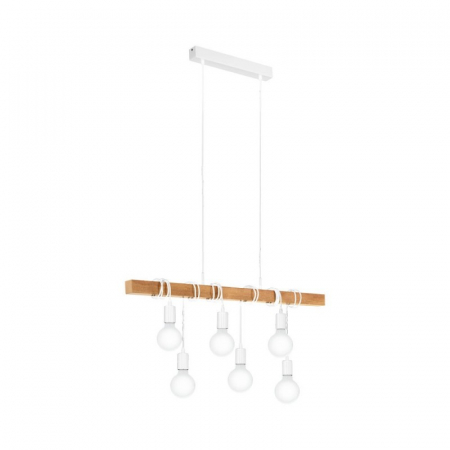 BLACK FRIDAY - Lustra EGLO Townshend 33165, 6xE27 6x60W, Stejar deschis