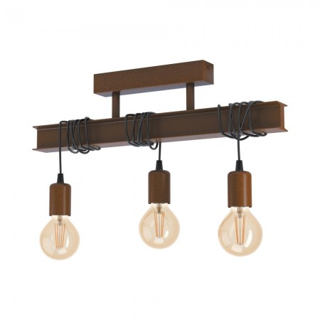 BLACK FRIDAY 2024 - Lustra Eglo Townshend 4, industrial, maro antic, 3XE27, L.55 cm, 43522
