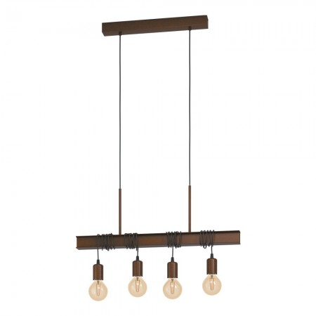 BLACK FRIDAY - Lustra Eglo Townshend 4, industrial, maro antic, 4XE27, L.70 cm, 43523