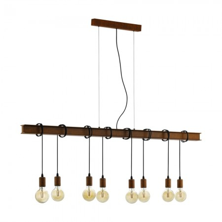 BLACK FRIDAY 2024 - Lustra Eglo Townshend 4, industrial, maro antic, 8XE27, L.150 cm, 43524