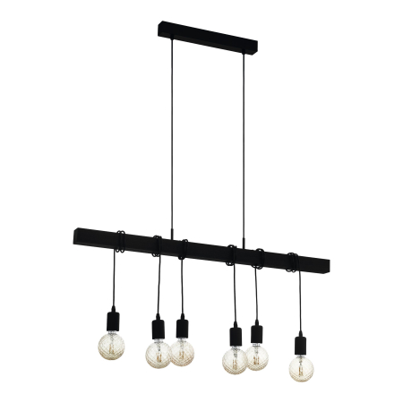Lustre - Lustra EGLO Townshend 44062 E27 6X40W 220-240V,50/60Hz L 1000mm x l 100mm x H 1100mm otel negru lemn negru IP20