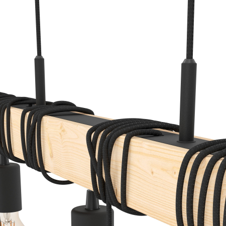 Lustra EGLO Townshend 44099 E27 9X60W 220-240V,50/60Hz L 1500mm x l 100mm x H 1100mm otel/lemn negru/maro  IP20 [1]