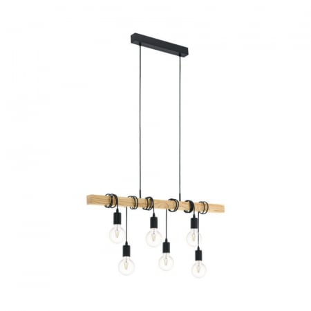 BLACK FRIDAY 2024 - Lustra vintage EGLO TOWNSHEND 95499, E27 6X60W, Lemn, Maro