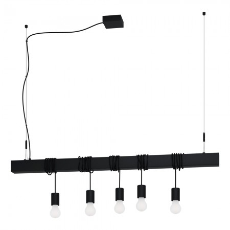 BF LUSTRE - Lustra Eglo Townshend-B, industrial, negru mat, 5XE27, L.110 cm, 39937