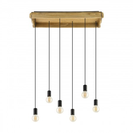 BF LUSTRE - Lustra Eglo Wootton, lemn, metal, 6XE27, 43592