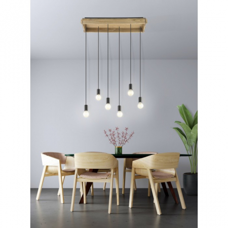 Lustra Eglo Wootton, lemn, metal, 6XE27, 43592 [2]