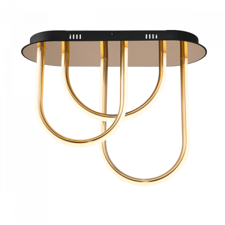 Lustre - Lustra Elmark Elin, negru/auriu, LED, 43W, 2800 lumeni, alb cald 3000K, D.58 cm, 955ELIN3043