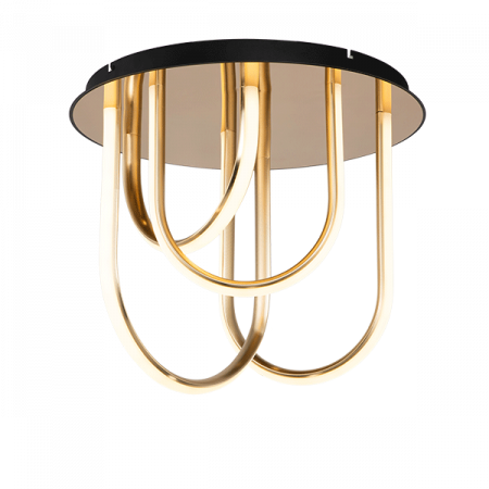Lustre - Lustra Elmark Elin, negru/auriu, LED, 65W, 4220 lumeni, alb cald 3000K, L.55 cm, 955ELIN3065