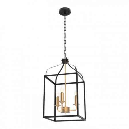 Lustre - Lustra Elmark Izabel, negru mat, auriu, 3XE14, L.29 cm, 955IZABEL3/BL