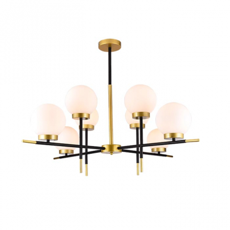 Lustra Elmark Juliet, aur mat, sticla, 8XE27, D.94 cm, 955JULIET8 [1]