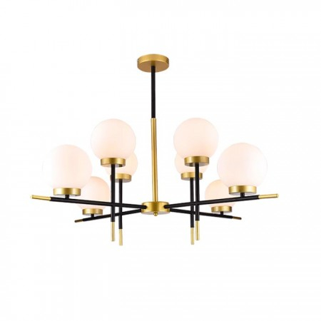ILUMINAT INTERIOR - Lustra Elmark Juliet, aur mat, sticla, 8XE27, D.94 cm, 955JULIET8