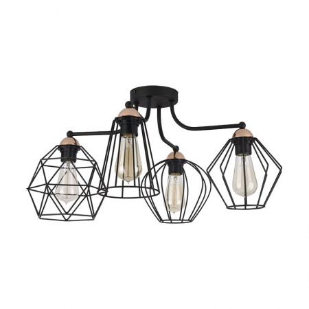 Lustre - Lustra Elmark Polly, metal, negru, 4XE27