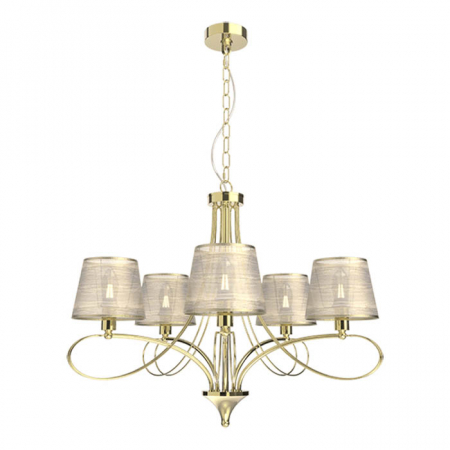 Lustra Elmark Rebecca, auriu, textil, 5XE14, D.65 cm, 955REBECCA5 [1]