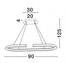 Lustra ELMO Nova Luce 9019732 LED 48 W , 2986 lm, 3500 K IP20 Chrome [1]