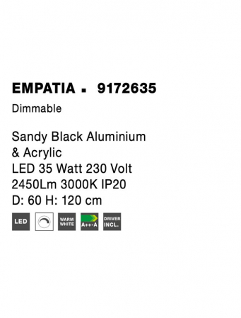 Lustra EMPATIA Nova Luce 9172635 LED 35 W , 2450 lm, 3000K IP20 Sandy Black [5]