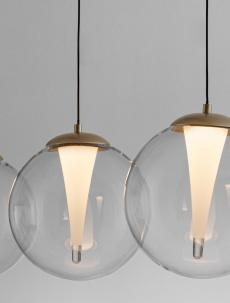 ILUMINAT - Lustra Nova Luce GI 9416941 Triac Dimmable Sandy Gold Metal & Clear Glass LED 25W 1765lm 3000K IP20