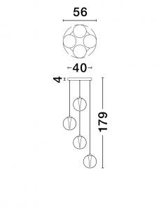 Lustra Nova Luce GI 9416942 Triac Dimmable Sandy Gold Metal & Clear Glass LED 25W 1765lm 3000K IP20 [4]