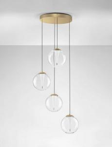 ILUMINAT - Lustra Nova Luce GI 9416942 Triac Dimmable Sandy Gold Metal & Clear Glass LED 25W 1765lm 3000K IP20