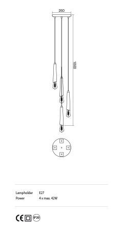 Lustra Incanti Galea IGL PR4 06 12 E27 4x42W Metal BLACK/ANTIQUE BRASS IP20 [1]