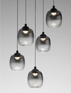 Lustre - Lustra Nova Luce KITA 9236207 Triac Dimmable Sandy Black Steel & Smoke Glass LED 28W 2222lm 3000K IP20