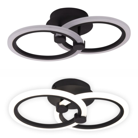 Lustre - LUSTRA LED CIRCLE 35W CU 2 BRATE 3 CULORI CCT+IR 400mm x 100mm CERCURI