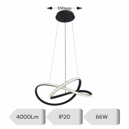 LUSTRA LED TRITO AJUSTABILA NEGRU 66W 4000LM 3000K 4000K 6500K [1]