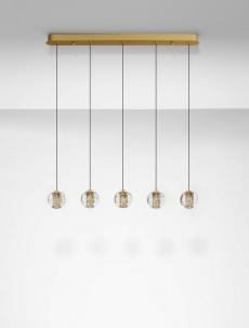 Lustre - Lustra Nova Luce LICIO 9186961 Triac Dimmable Gold Metal & Blown Glass LED 16W 832lm 3000K IP20