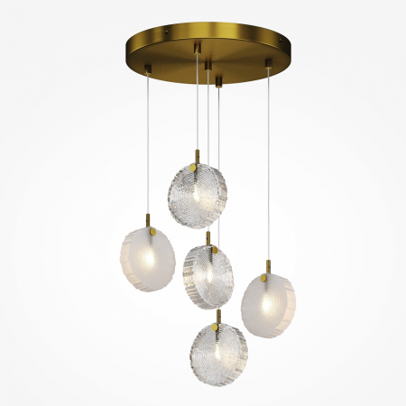 Lustre - Lustra Maytoni Frozen MOD254PL-05BS G4 5x28W -  Metal/Glass Brass IP20