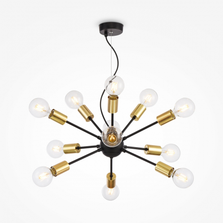 Lustra Maytoni Loft Jackson T546PL-12B E27 12x7W -  Metal Black/Gold IP20 [3]