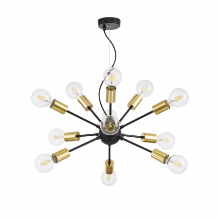 Lustre - Lustra Maytoni Loft Jackson T546PL-12B E27 12x7W -  Metal Black/Gold IP20