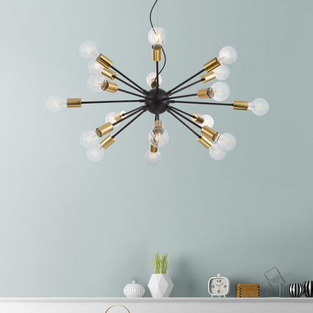 Lustra Maytoni Loft Jackson T546PL-18B E27 18x7W -  Metal Black/Gold IP20 [1]