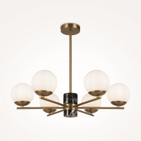 Lustra Maytoni Marble MOD187PL-06BS E27 6x60W -  Metal/Marble Brasss IP20 [4]