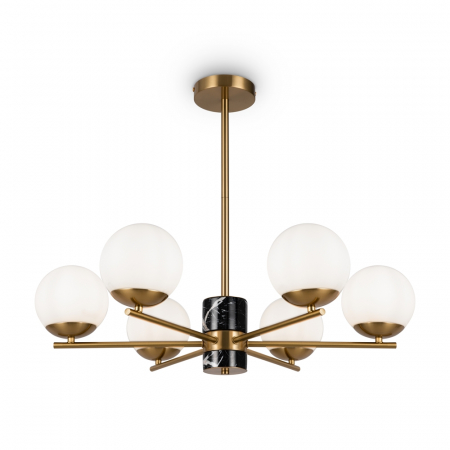 Lustre - Lustra Maytoni Marble MOD187PL-06BS E27 6x60W -  Metal/Marble Brasss IP20