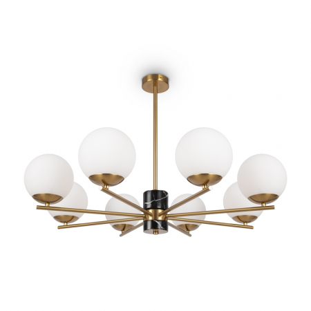 Lustre - Lustra Maytoni Marble MOD187PL-08BS E27 8x60W -  Metal/Marble Brasss IP20