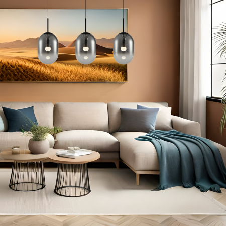 Lustră Milagro Alias  3xE14 max 40W   230V/50Hz Black Metal & Sticla IP20 [2]