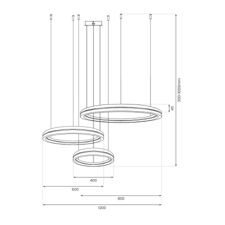 Lustra Milagro Gravity LED 108W 7000lm 4000K 230V Black Metal & Plastic IP20 [4]