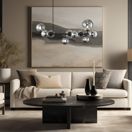 Lustra Milagro Mila G9 10xG9 max 9W   230V Black Metal & Sticlă IP20 [3]