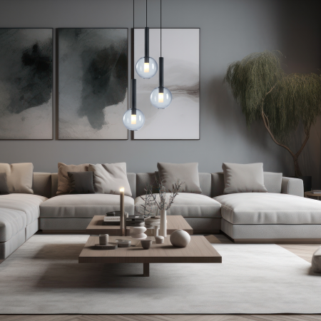 Lustră Milagro Niko  3xG9 max 9W   230V/50Hz Black Metal & Sticla IP20 [2]