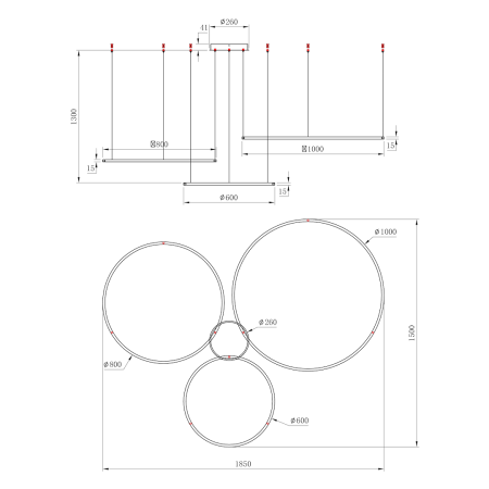 Lustra Milagro Saturno LED 100W 4500lm 4000K 230V Gold Metal & Plastic IP20 [4]