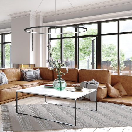 Lustra Milagro Saturno LED 57W 3100lm 4000K 230V Black Aluminiu & Plastic IP44 [2]