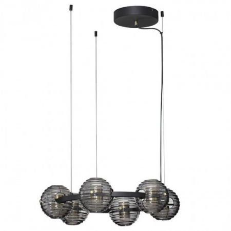 ILUMINAT - Lustra Nova Luce Afthonia, negru, LED, 60W, 6087 lumeni, alb cald 3000K, D.63 cm, 9009135