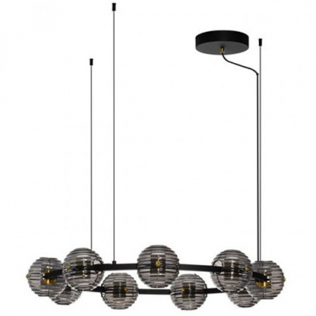 Lustre - Lustra Nova Luce Afthonia, negru, LED, 91W, 7751 lumeni, alb cald 3000K, D.91 cm, 9009136