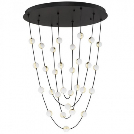 Moderne - Candelabru Nova Luce Alcinoe, negru/auriu, LED, 102W, 8914 lumeni, alb cald 3000K, D.84 cm, 9511019
