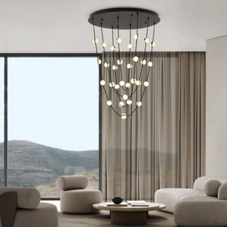 Candelabru Nova Luce Alcinoe, negru/auriu, LED, 102W, 8914 lumeni, alb cald 3000K, D.84 cm, 9511019 [1]