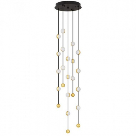 Lustre - Candelabru Nova Luce Alcinoe, negru/auriu, LED, 64W, 4708 lumeni, alb cald 3000K, D.38 cm, 9511018